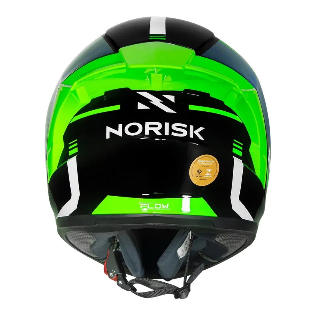 NORISK CAPACETE FLOW RUN BLK/WHITE VERDE VISEIRA EXTRA