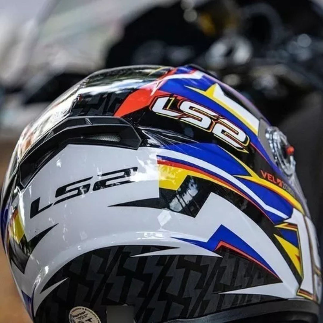 CAPACETE LS2 CLASSIC FF358 VELOXER BRANCO / AZUL WHIT
