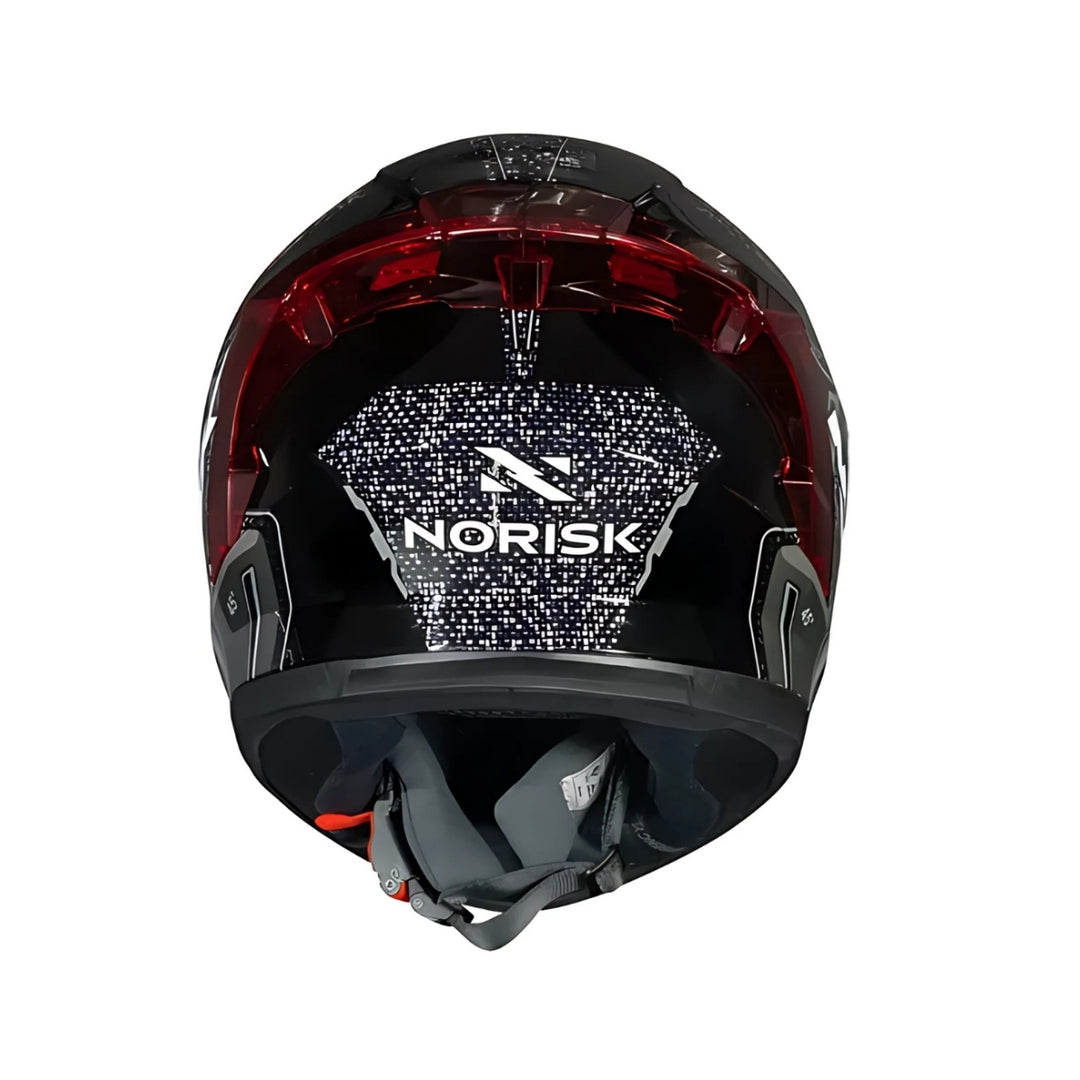 NORISK CAPACETE FLOW ROBOT PRETO E VERMELHO COM SPOILER