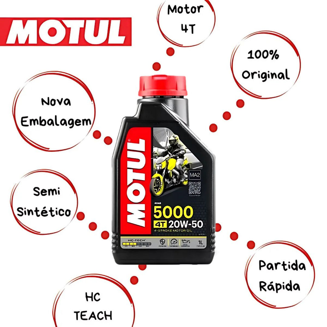 OLEO DE MOTOR 4 TEMPOS 20W50 5000 MOTUL 1021 PARA MOTOS