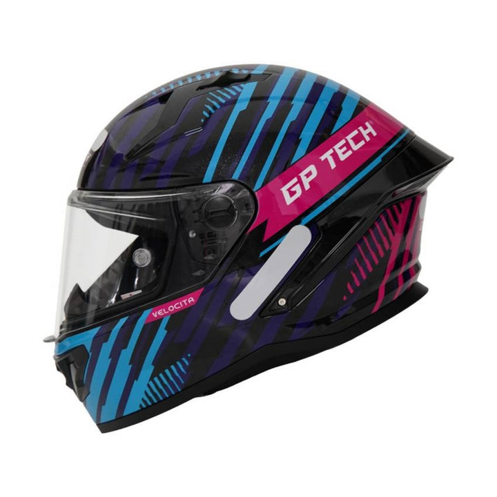 CAPACETE FECHADO GP TECH PILOT VELOCITA AZUL/ROSA