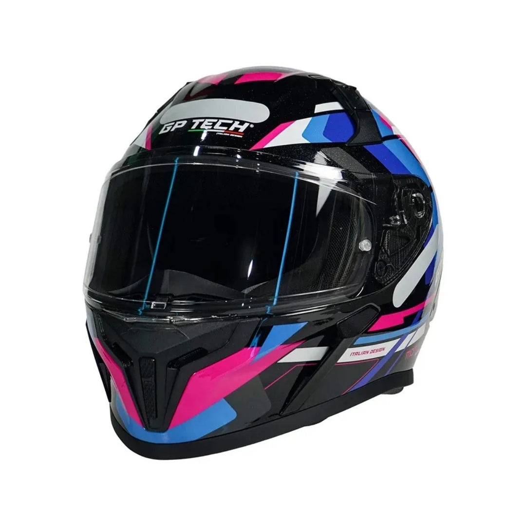 CAPACETE FEMININO GP TECH SENSE MOTION PRETOAZULROSA