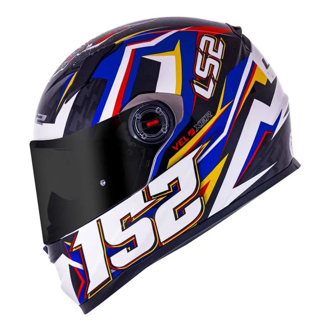 CAPACETE LS2 CLASSIC FF358 VELOXER BRANCO / AZUL WHIT