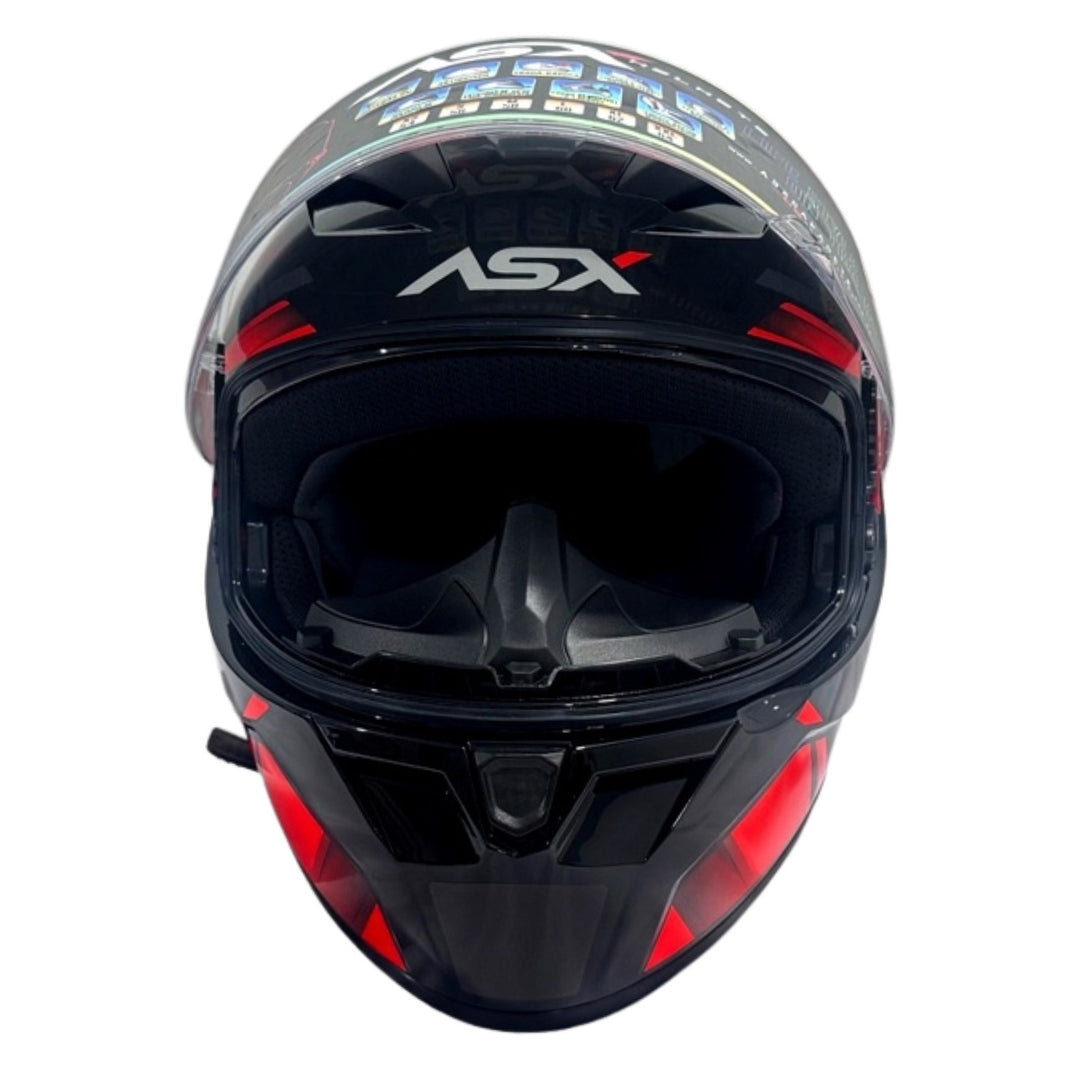 CAPACETE ASX CITY START PRETO BRILHO VERMELHO/CINZA
