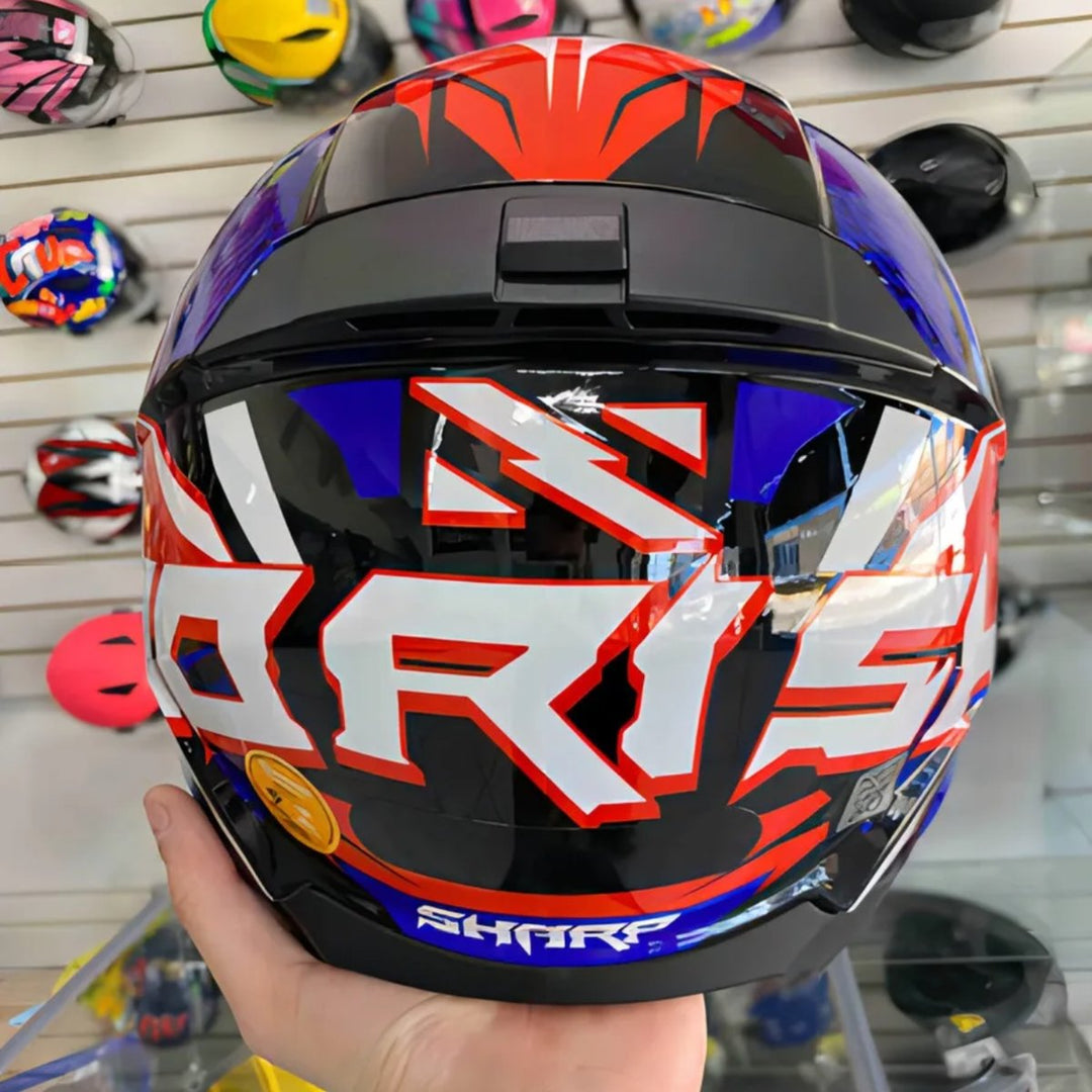 Capacete Norisk Ff802 Razor Sharp Azul Vermelho Brilho Cor Azul