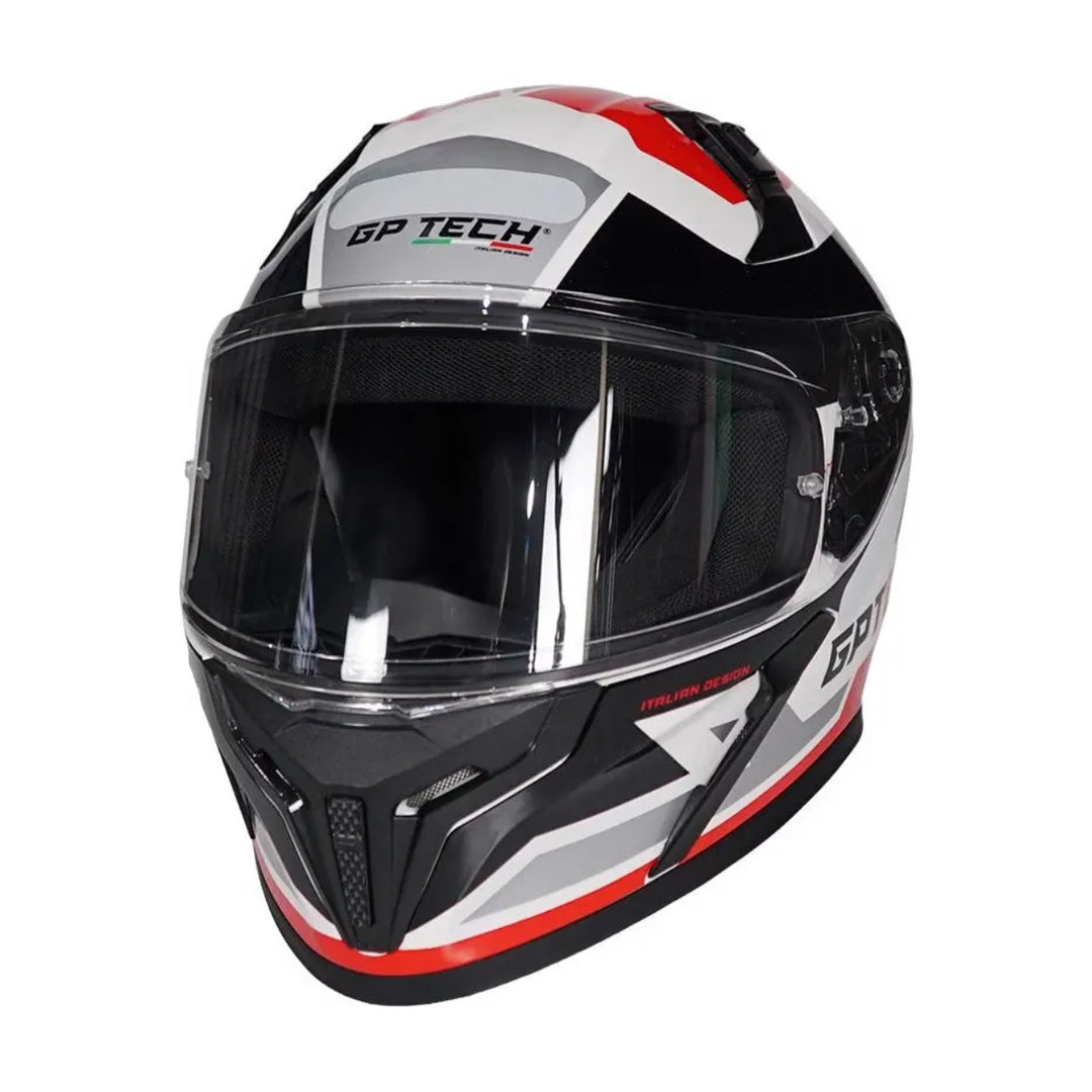 CAPACETE GP TECH SENSE LINE UP BRANCO/VERMELHO