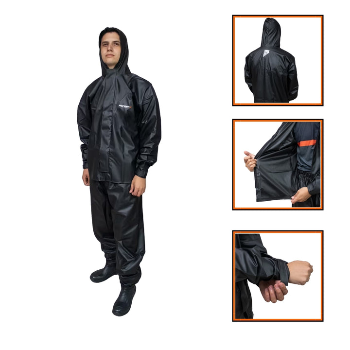 CAPA DE CHUVA  PIONEIRA PVC COMBATE COM CAPUZ MASCULINO
