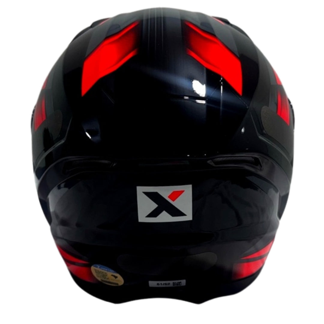 CAPACETE ASX CITY START PRETO BRILHO VERMELHO/CINZA