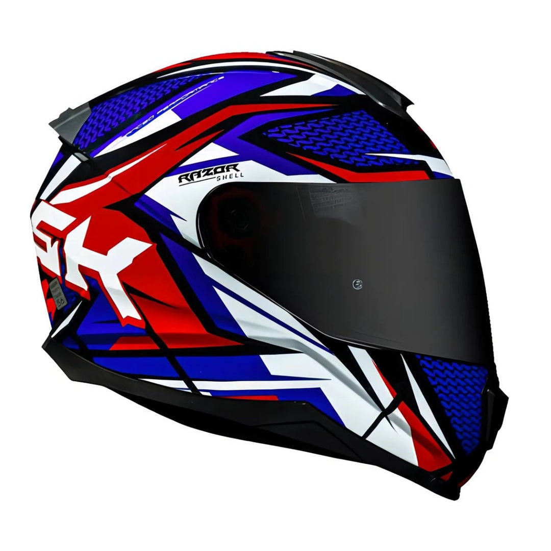 Capacete Norisk Ff802 Razor Sharp Azul Vermelho Brilho Cor Azul