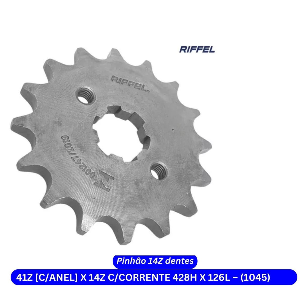 KIT RELAÇÃO TRANSMISSÃO RIFFEL YAMAHA FAZER/FACTOR 150 91158