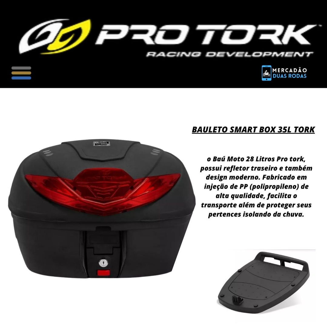 BAU BAULETO UNIVERSAL PARA MOTO 35 LITROS SMART BOX PRO TORK