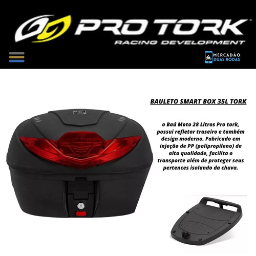 BAU BAULETO UNIVERSAL PARA MOTO 35 LITROS SMART BOX PRO TORK