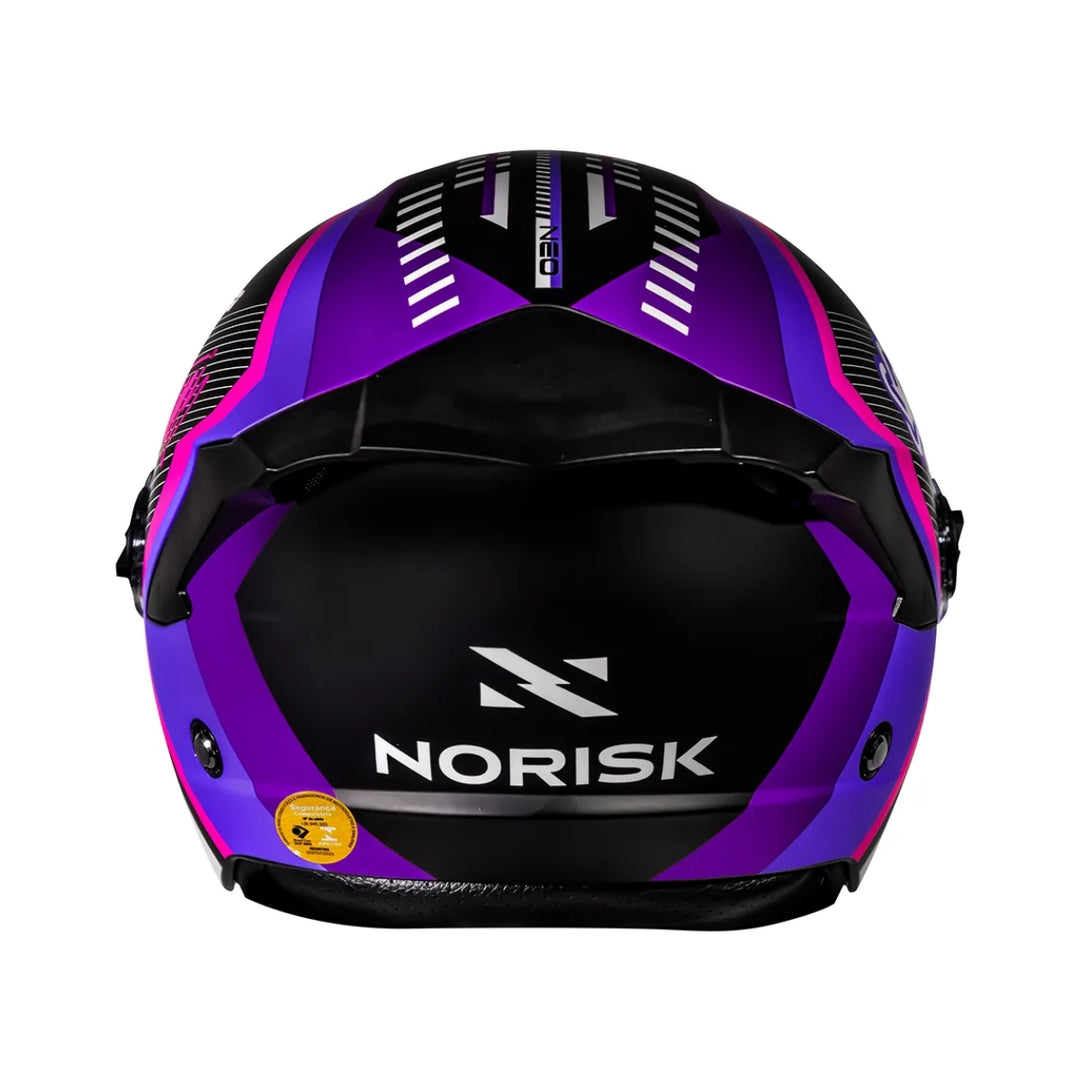 CAPACETE NORISK NEO VIZION MATTE PRETOROXO BLACKPURPLE