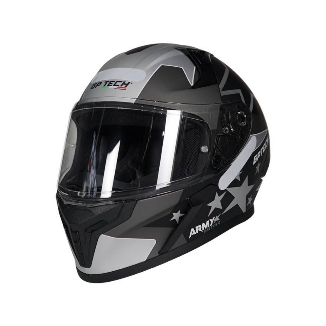 CAPACETE GP TECH SENSE ARMY FOSCO PRETO/CINZA
