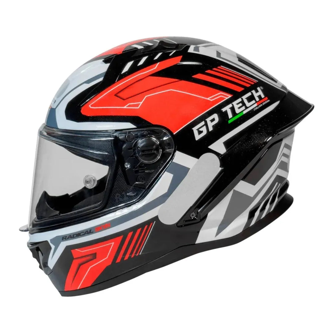 CAPACETE GP TECH PILOT STREAM BRANCOPRETOVERMELHO