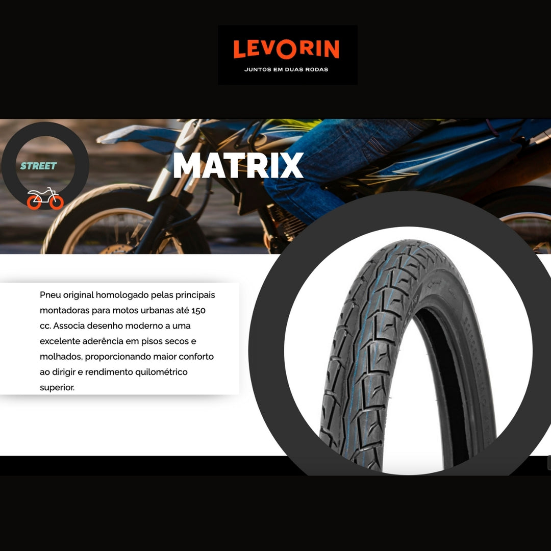 Pneu Dianteiro 80/100-18 Levorin Matrix Com Câmara