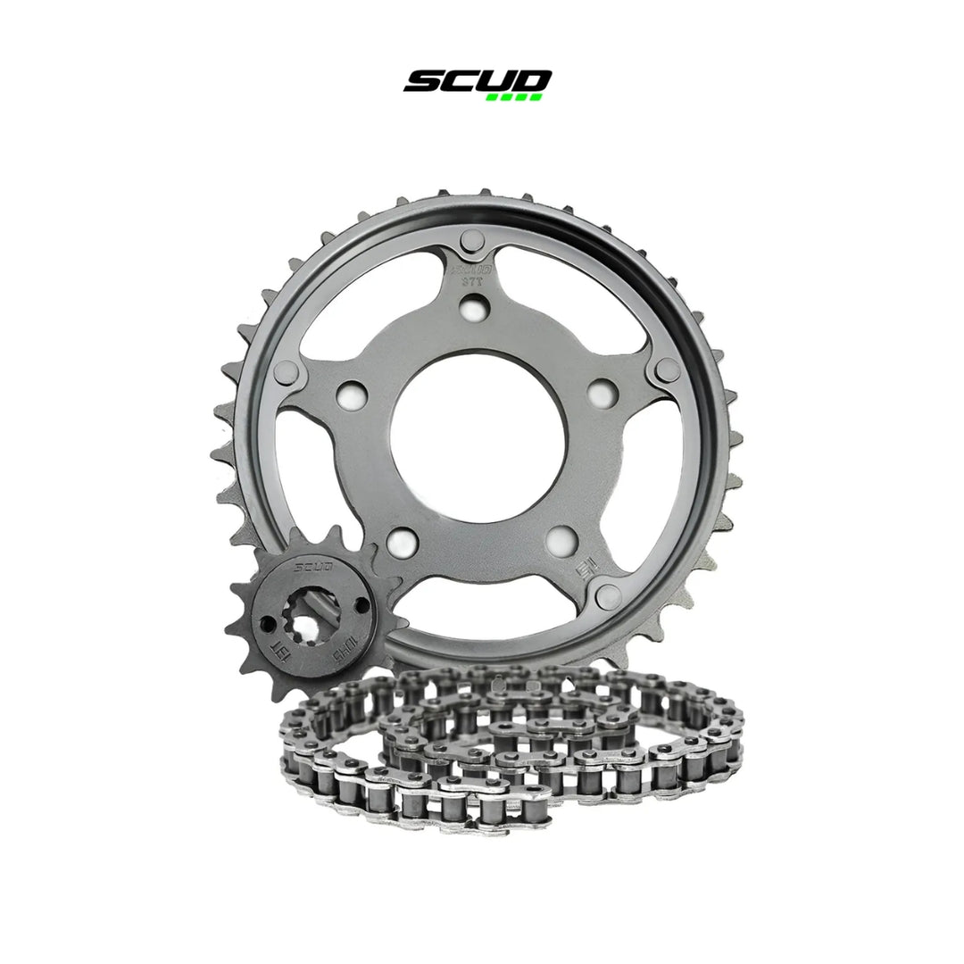 KIT RELAÇÃO SCUD CB300 COM RETENTOR TRANSMISSÃO COMPLETA