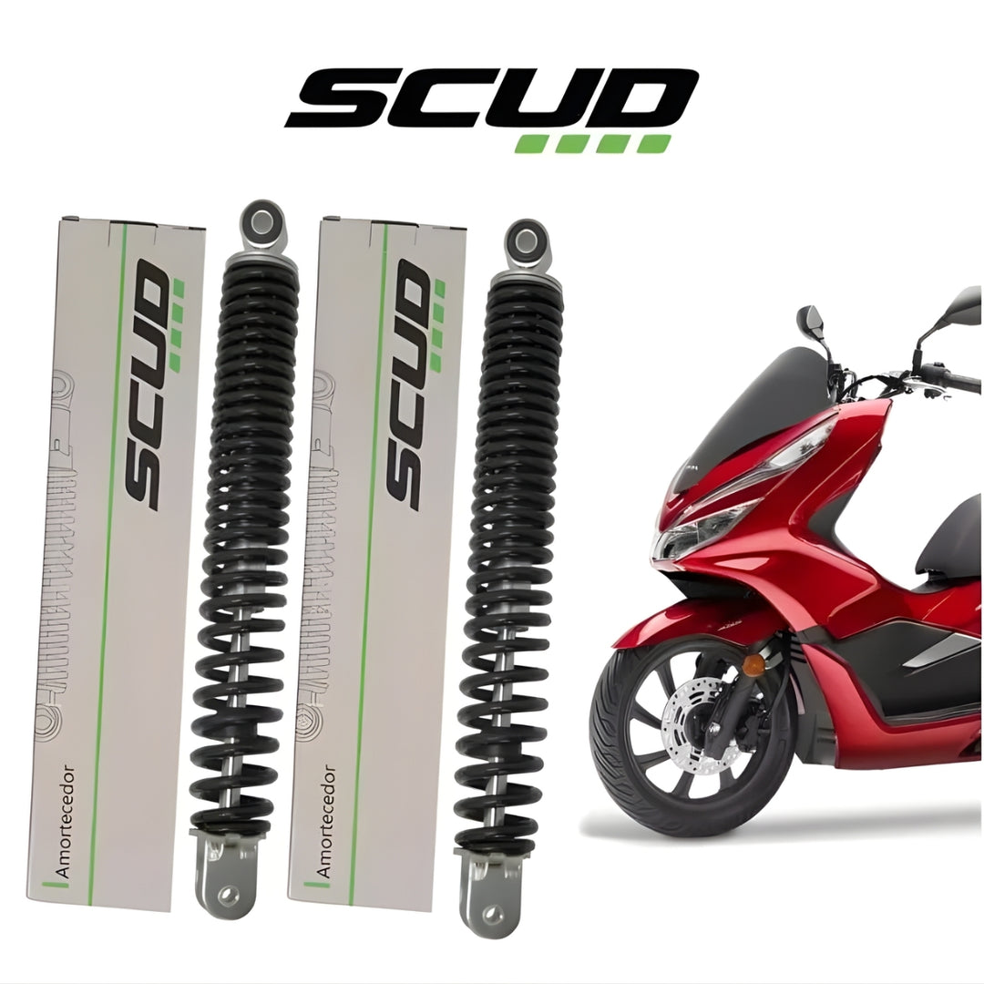 AMORTECEDOR TRASEIRO PCX 150 2014-18 CROMADO (PAR) SCUD