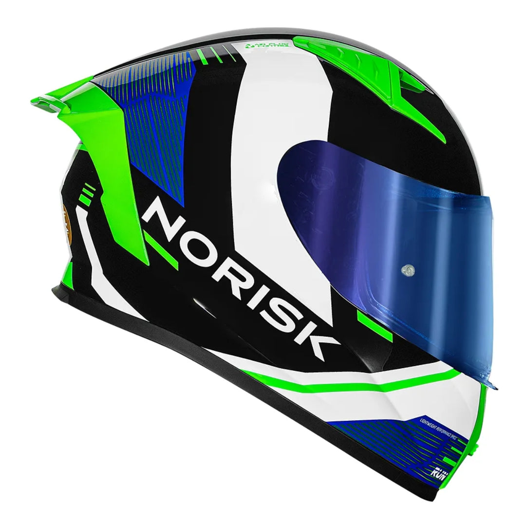 NORISK CAPACETE FLOW RUN BLK/WHITE VERDE VISEIRA EXTRA