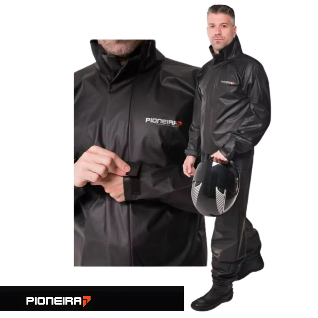 CAPA DE CHUVA MOTO IMPERMEAVEL PIONEIRA PVC GOLA MASCULINO