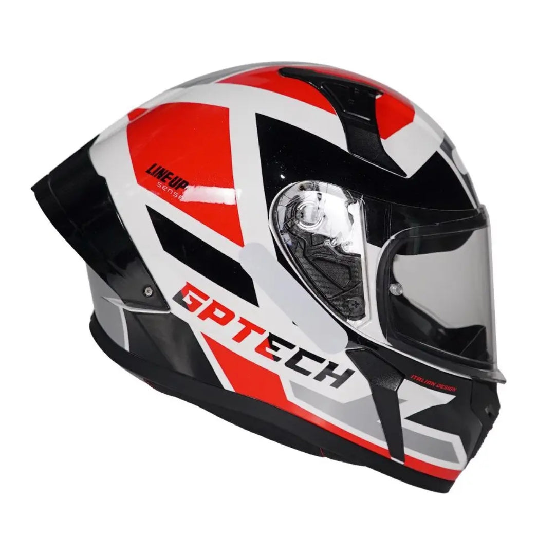CAPACETE GP TECH SENSE LINE UP BRANCO/VERMELHO