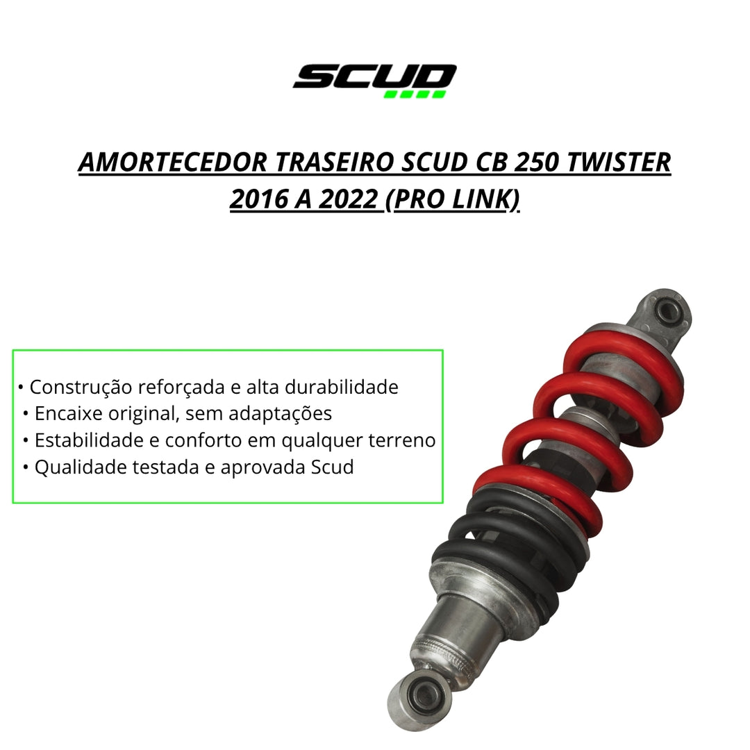 AMORTECEDOR TRASEIRO CB 250 TWISTER 16-22 PRO LINK SCUD