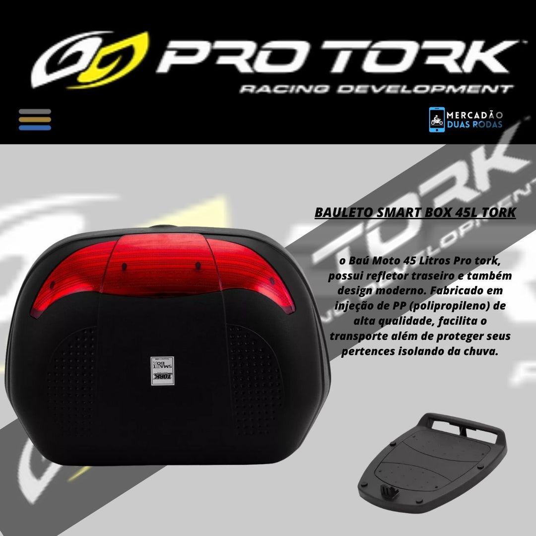 BAU BAULETO UNIVERSAL PARA MOTO 45 LITROS SMART BOX PRO TORK