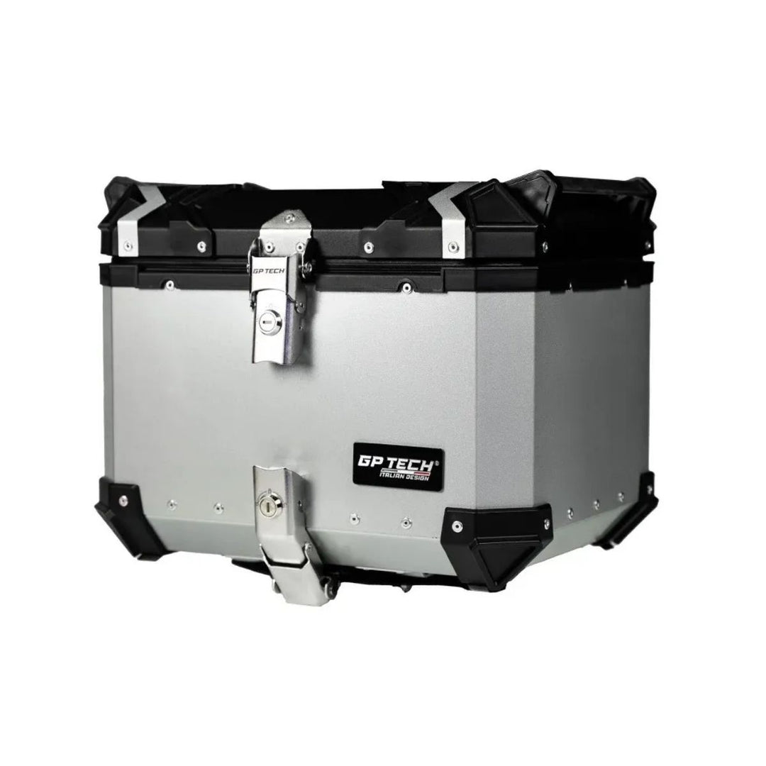 Bau Bauleto 45 Litros Moto Bagageiro Aluminio Gp Tech Prateado