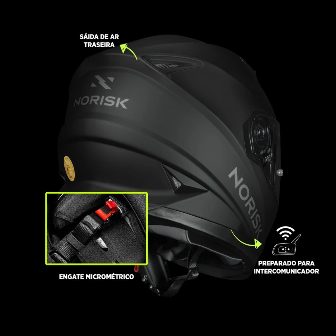 NORISK CAPACETE FF302 MONOCOLOR MATTE BLACK