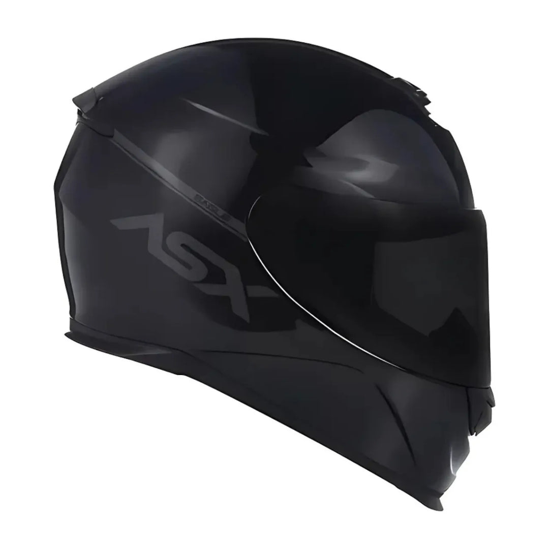 CAPACETE ASX EAGLE SOLID PRETO BRILHO CINZA