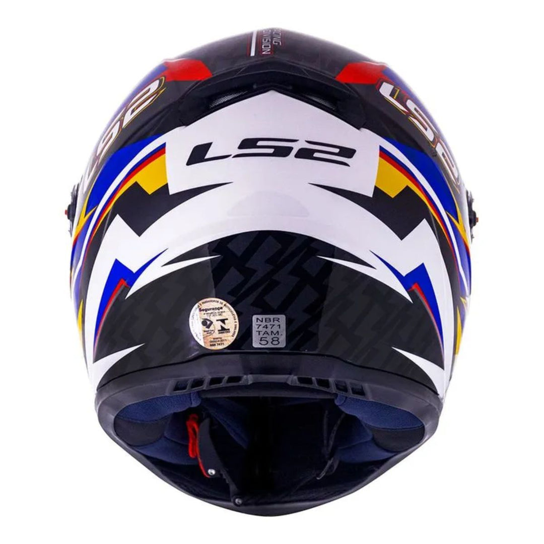 CAPACETE LS2 CLASSIC FF358 VELOXER BRANCO / AZUL WHIT