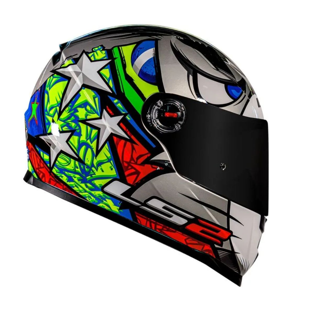 CAPACETE LS2 FF358 ALEX BARROS REPLICA SILVER
