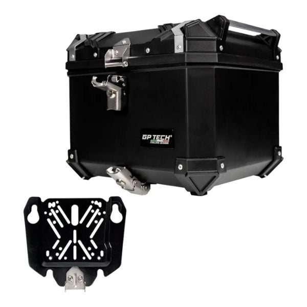 Baú Traseiro GP Tech 45L ABS Preto Motocicleta Case IP68 Antifurto