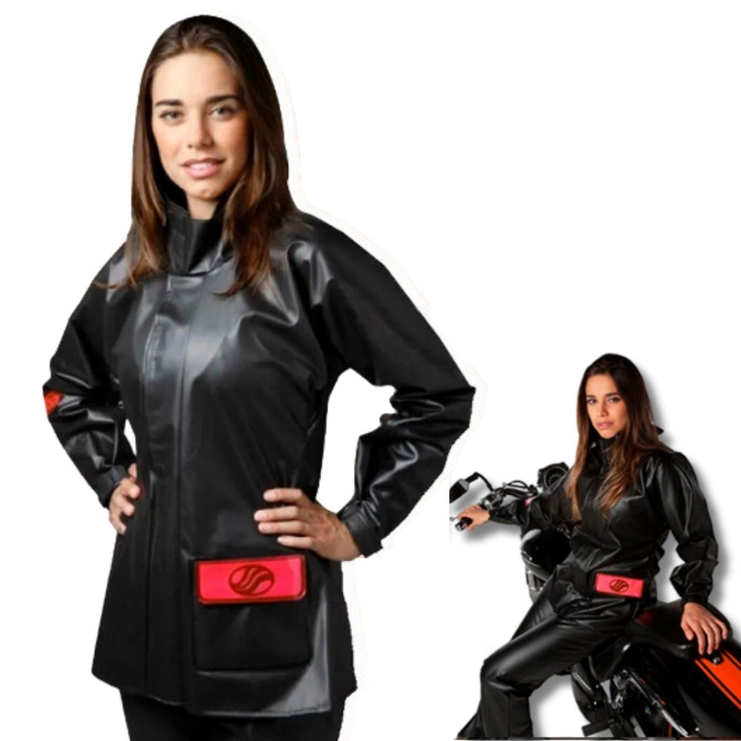 CONJUNTO CAPA DE CHUVA ALBA EUROPA FEMININA MOTOQUEIRO MOTOC