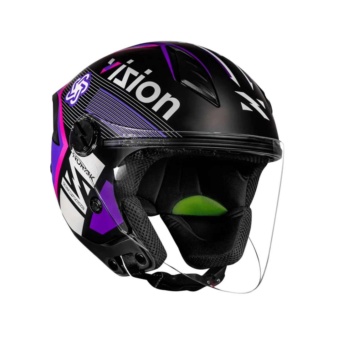 CAPACETE NORISK NEO VIZION MATTE PRETOROXO BLACKPURPLE