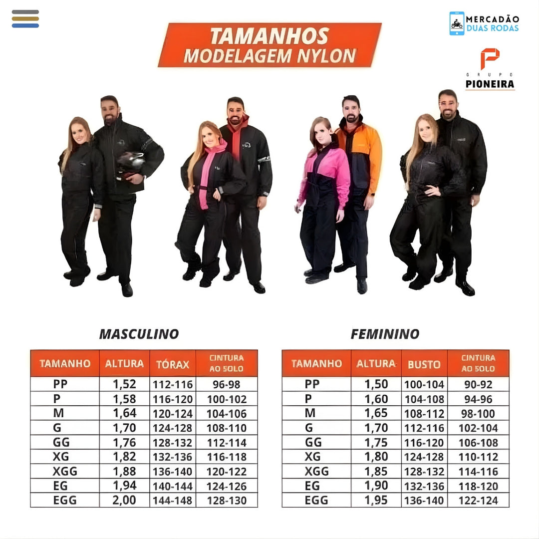 CAPA DE CHUVA  PLUS SIZE PIONEIRA NYLON FUL MASCULINO GRANDE