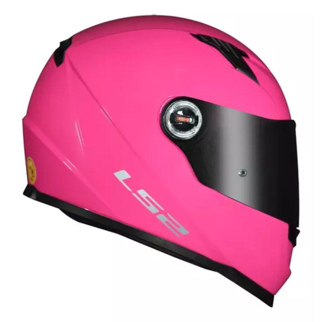 CAPACETE LS2 FF358 MONOCOLOR PINK ROSA BRILHANTE