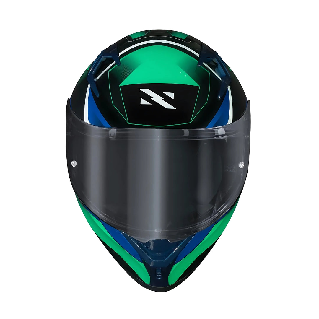 CAPACETE NORISK FLOW PULSE AZUL VERDE COM SPOILER AEROFOLIO