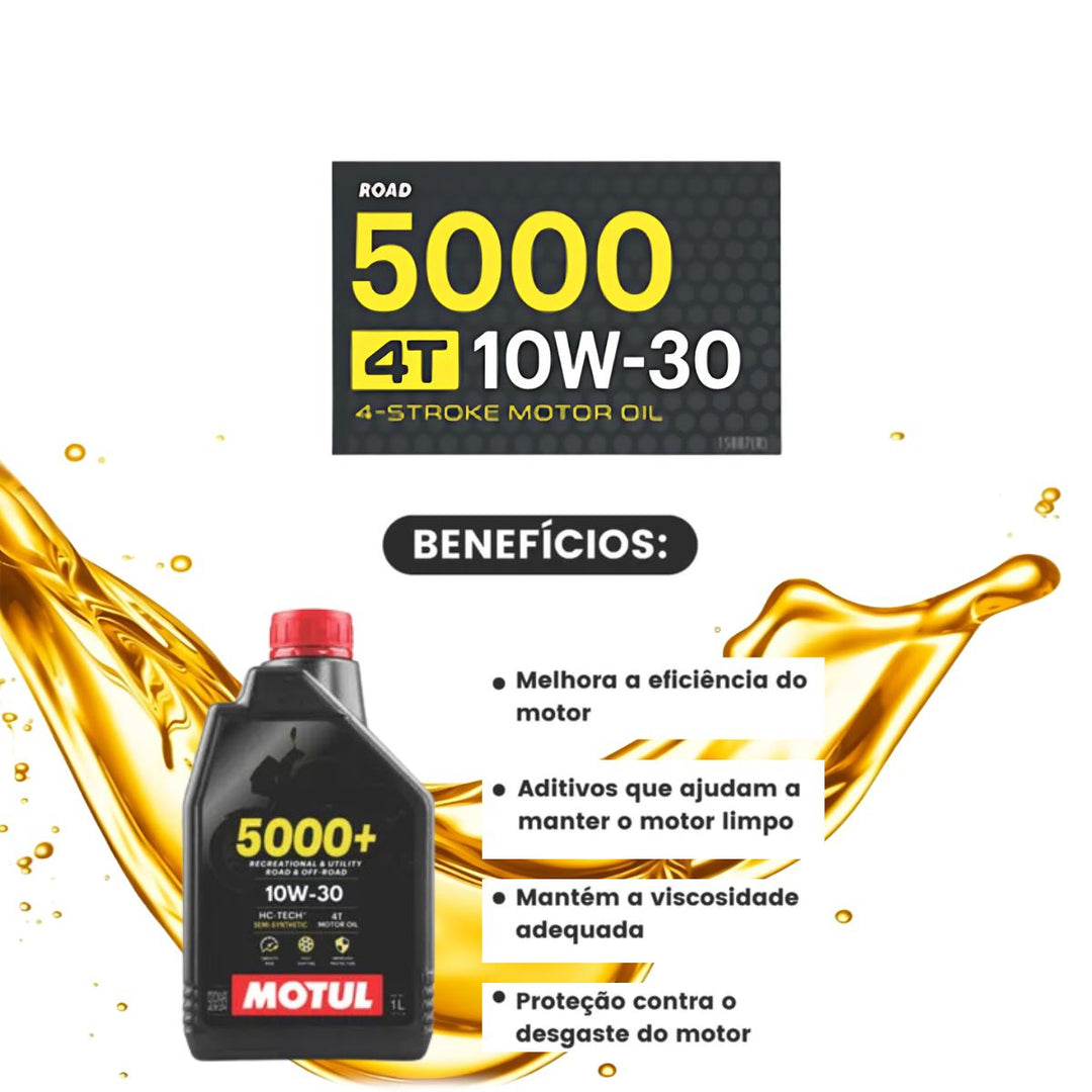 ÓLEO DE MOTOR MOTUL SEMI-SINTÉTICO 10W30 PARA MOTOS DE 1L