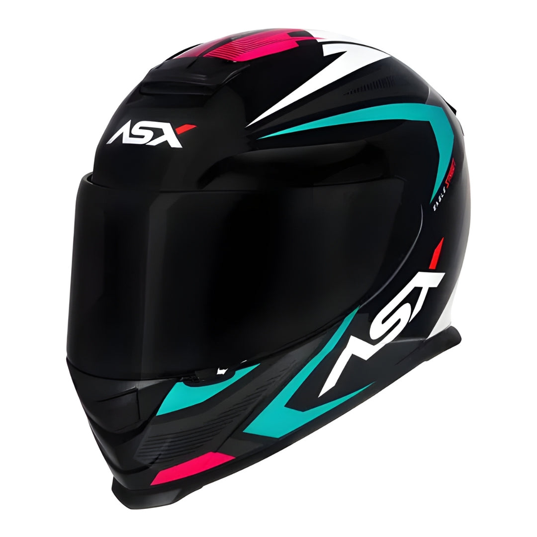 CAPACETE ASX EAGLE STREET PRETO BRILHO TIFFANY/ROSA
