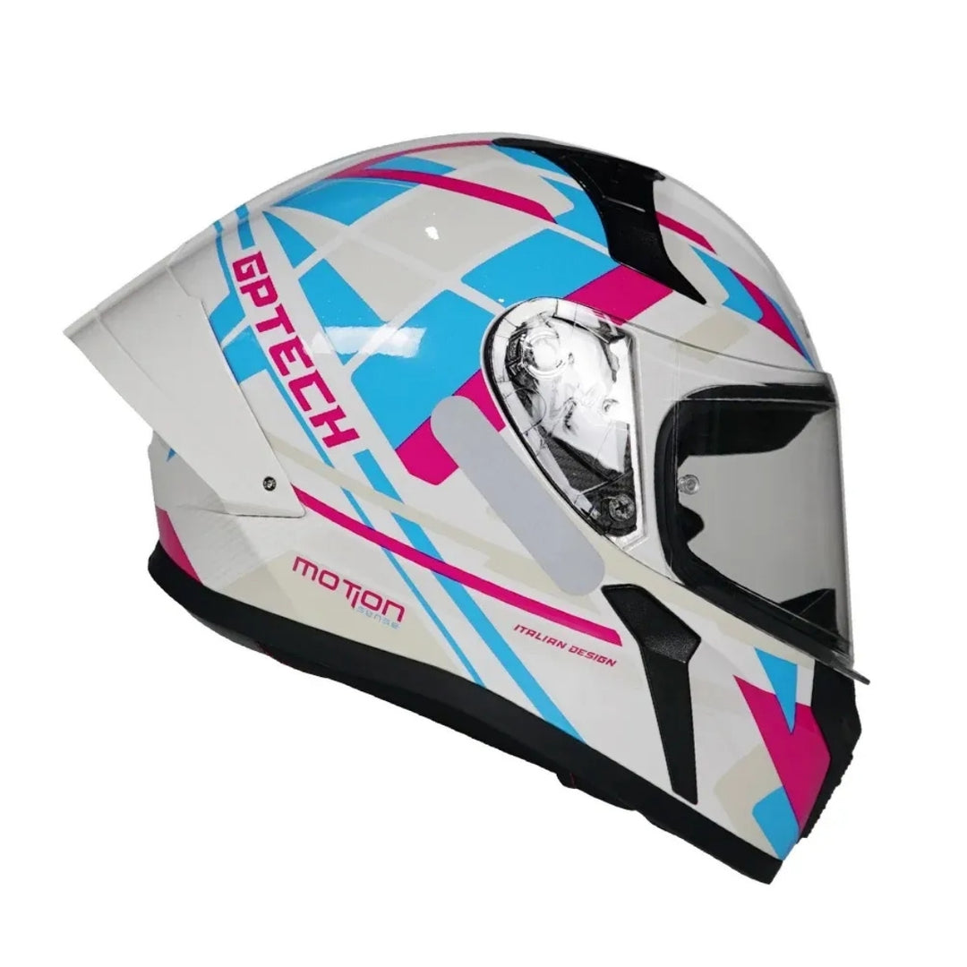 CAPACETE GP TECH SENSE MOTION BRANCO/AZUL