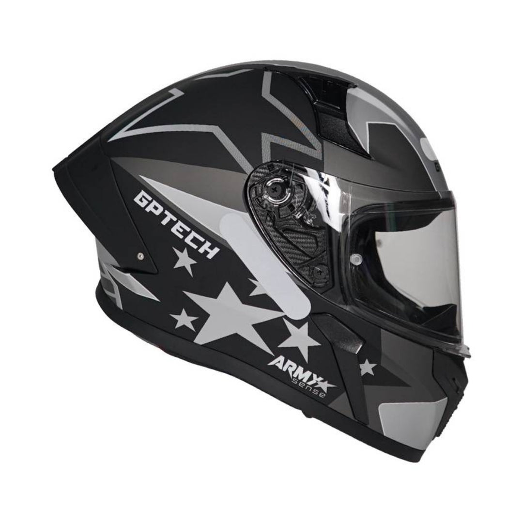CAPACETE GP TECH SENSE ARMY FOSCO PRETO/CINZA