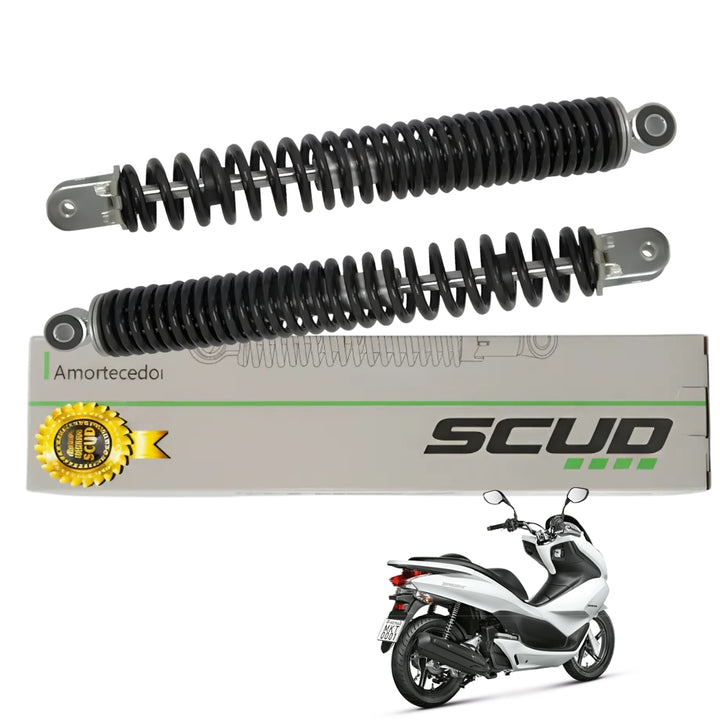 AMORTECEDOR TRASEIRO PCX 150 2014-18 CROMADO (PAR) SCUD