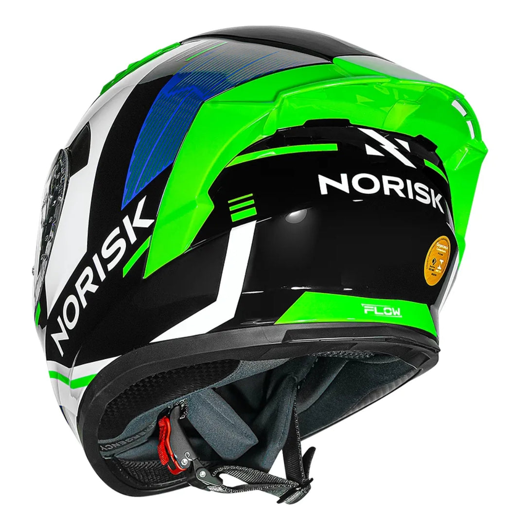 NORISK CAPACETE FLOW RUN BLK/WHITE VERDE VISEIRA EXTRA