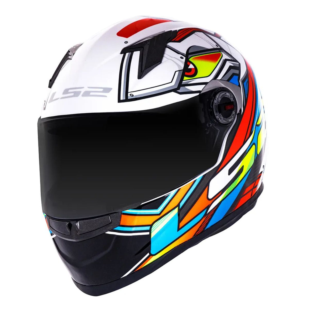 CAPACETE LS2 CLASSIC FF358 XDRON  NEON MULTICOLORIDO