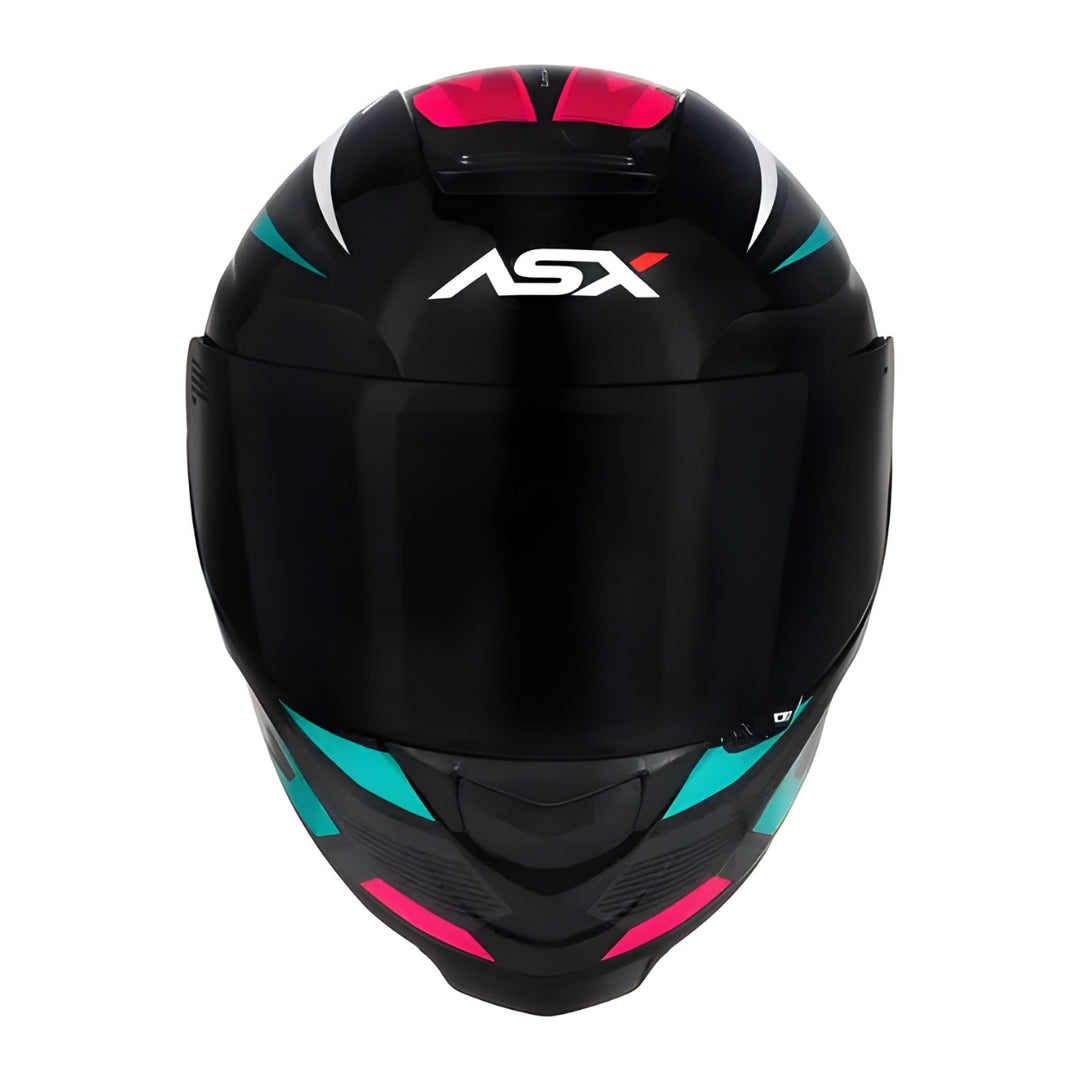 CAPACETE ASX EAGLE STREET PRETO BRILHO TIFFANY/ROSA