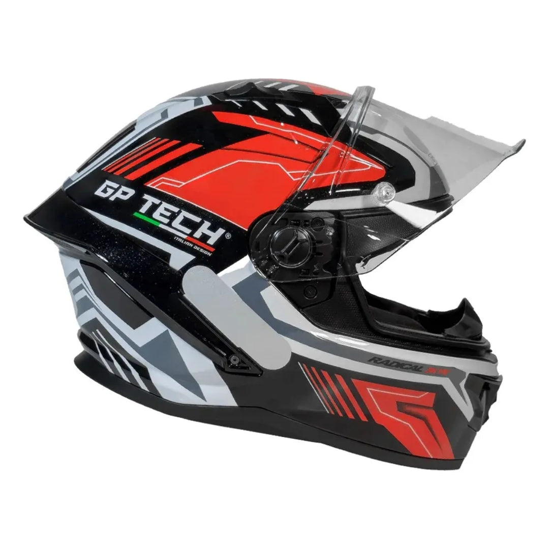 CAPACETE GP TECH PILOT STREAM BRANCOPRETOVERMELHO