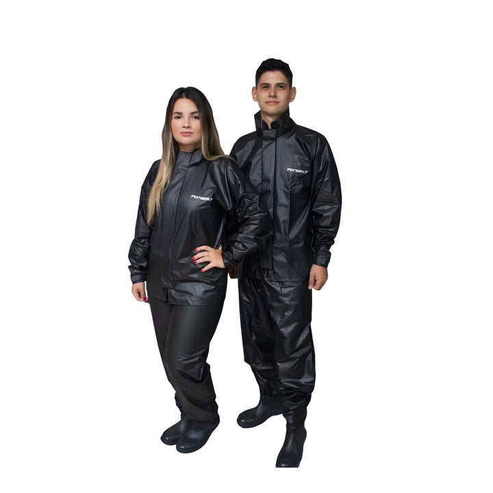 CONJUNTO PIONEIRA IMPERMEÁVEL PVC POP GOLA ALTA PRETO