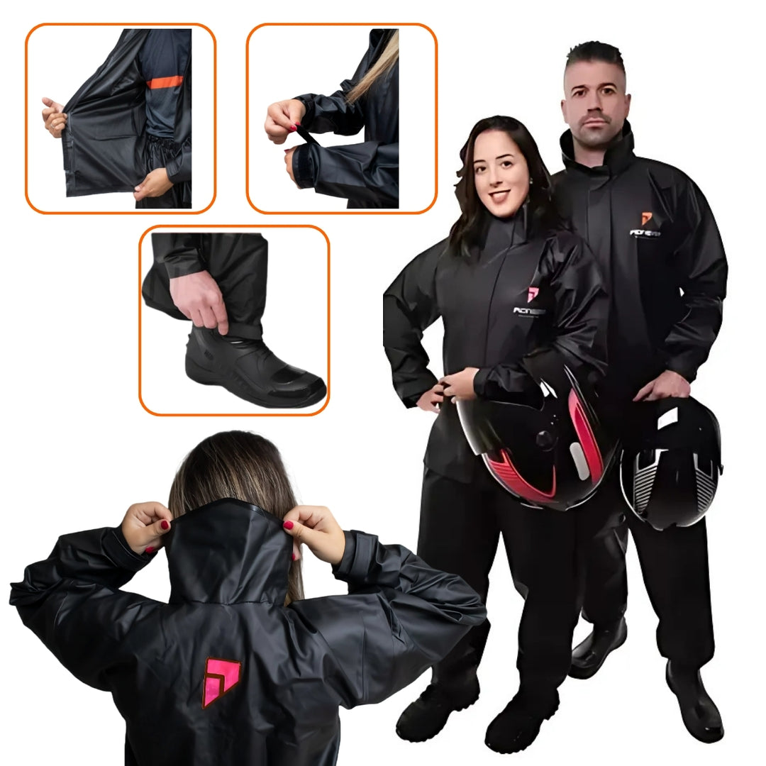 CONJUNTO CAPA DE CHUVA PIONEIRA PVC GOLA FEMININO