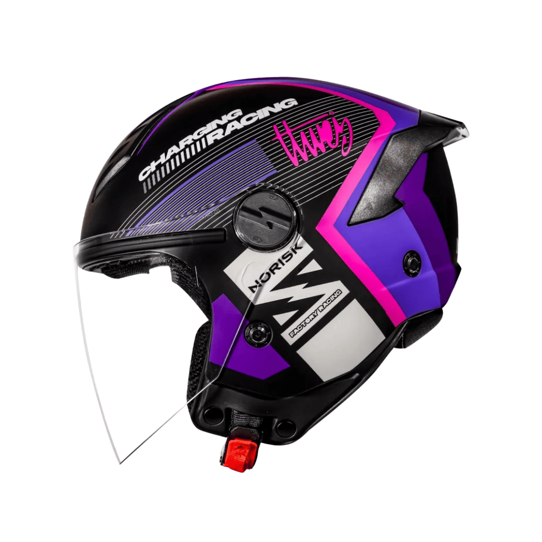 CAPACETE NORISK NEO VIZION MATTE PRETOROXO BLACKPURPLE